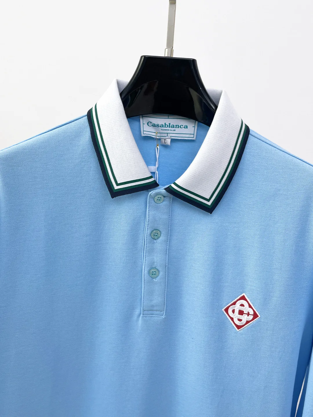Casablanca New Arrival long-sleeved Polo shirt, original fabric, official Same Style, made of pure cotton pique fabric, custom-made in the same vat, feels very comfortable and smooth, very wide and stylish, produced by a first-line brand Factory, imported Behringer embroidery machine, embroidery is full and textured, collar and collar ribs are woven with imported yarn, will not deform after long-term wear, the most New Arrival style in autumn and winter, fashionable and individual, super Versatile and good-looking Very suitable for both men and women. A must-have item for everyone. Size: M-XXXL